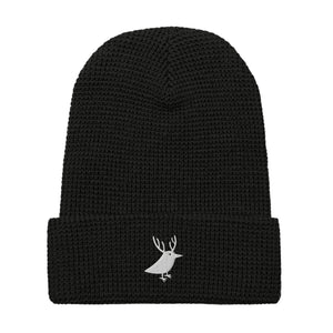 Women's waffle beanie for snowboarding and outdoor black