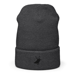 Women's waffle beanie for snowboarding and outdoor dark grey