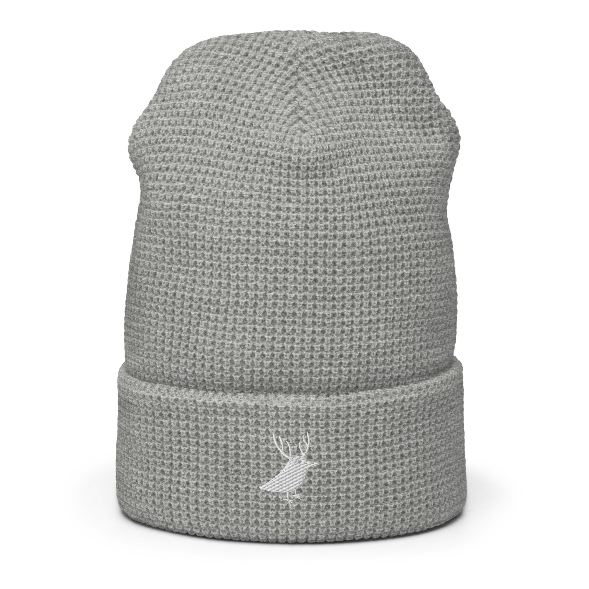 Women's waffle beanie for snowboarding and outdoor grey