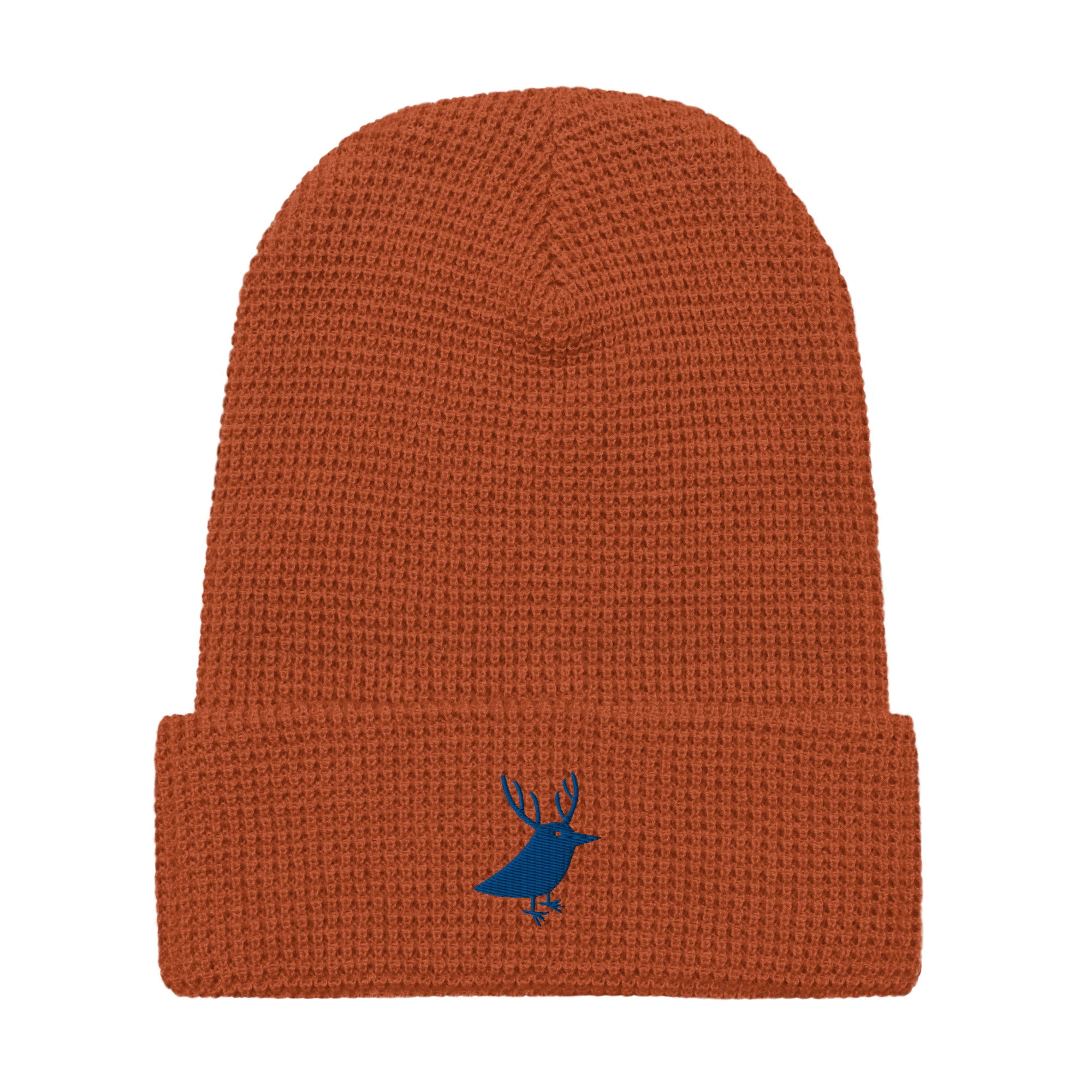 Men's waffle beanie for snowboarding and outdoor rust orange